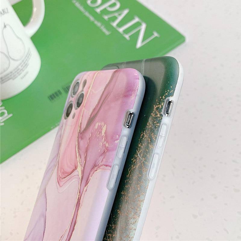 USLION Colorful Marble Cases Cover For iPhone 11 Pro Max X XS XR Xs Max Soft TPU Silicone Fashion Back Cover For iPhone 7 8 Plus