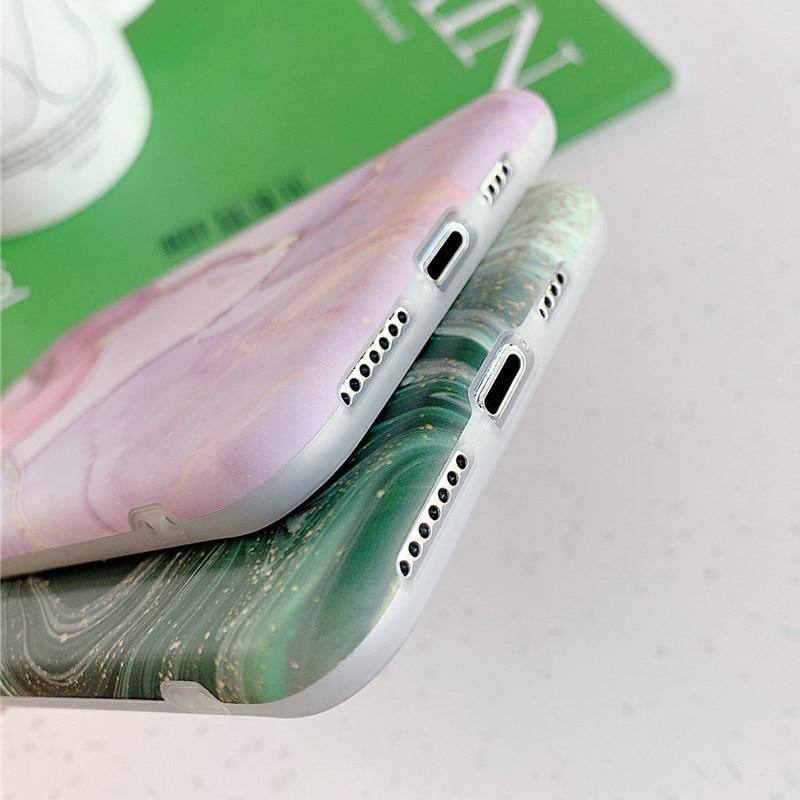 USLION Colorful Marble Cases Cover For iPhone 11 Pro Max X XS XR Xs Max Soft TPU Silicone Fashion Back Cover For iPhone 7 8 Plus