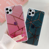 Geometric Electroplate Clear Gradient Phone Case/Cover For iPhone 11 Pro Max X XS XR Xs Max 7 8 Pluscases - Kalsord