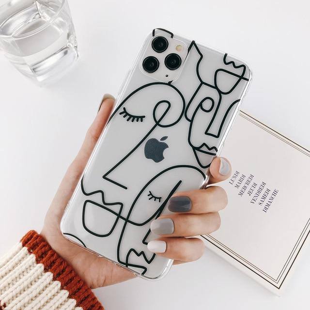 Funny Cartoon Abstract Clear Phone Case For iPhone 11 Pro Max X XR Xs Max 6 6S 7 8 Pluscases - Kalsord
