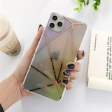 Geometric Clear/Transparent Gradient Phone Case/Cover For iPhone 11 Pro Max X XS XR Xs Max 7 8 Pluscases - Kalsord