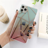 Geometric Clear/Transparent Gradient Phone Case/Cover For iPhone 11 Pro Max X XS XR Xs Max 7 8 Pluscases - Kalsord