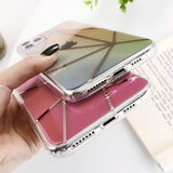 Geometric Clear/Transparent Gradient Phone Case/Cover For iPhone 11 Pro Max X XS XR Xs Max 7 8 Pluscases - Kalsord
