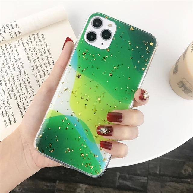 Abstract Colorful Gradient Glitter/Golden Foil Phone Case/Cover For iPhone 11 Pro Max X XS XR Xs Max 6 6s 7 8 Pluscases - Kalsord