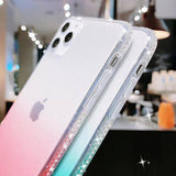 Colorful Clear Gradient Glitter Phone Case For iPhone 11 Pro Max X XS XR Xs Max 7 8 6 6s Plus Soft Covercases - Kalsord