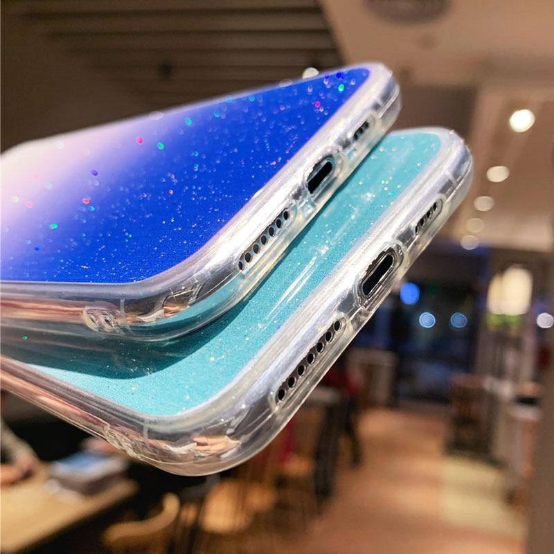 Soft Glitter Bling Gradient Galaxy Phone Case For iPhone 11 Pro Max X XS XR Xs Max iPhone 6 6s 7 8 Pluscases - Kalsord