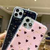 Golden Foil | Confetti Love Heart Phone Case/Cover For iPhone 11 Pro Max X XR Xs Max 6 6s 7 8 Pluscases - Kalsord