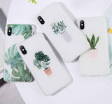 Green Potted Plant | Leaf Phone Case For iPhone X XS Max XR 6 7 6S 8 Plus
