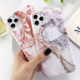 Soft Marble Stone Pattern Phone Case/Cover For iPhone 7 8 Plus 11 Pro Max X XR Xs Max 6 6s Pluscases - Kalsord