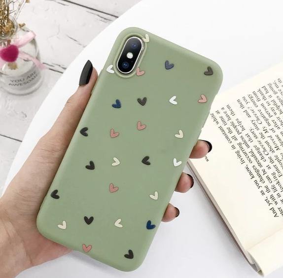Candy Colored Hearts | Love | Flower Phone Case For iPhone 11 Pro Max X XS XR Xs Max 6 6s 7 8 Plus- Blue, Black, Greencases - Kalsord