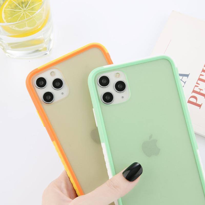 Translucent Matte Shockproof Border Phone Case For iPhone 11 Pro Max X XS XR Xs Max 6 6s 7 8 Plus