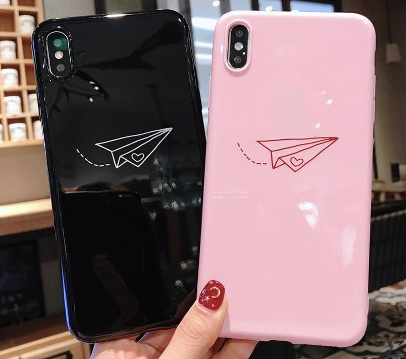 Cartoon Paper Plane Phone Case For iPhone XS Max XR X 6 6s 7 8 Pluscases - Kalsord
