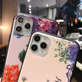 Retro Flower Leaves Phone Case For iPhone 11 Pro Max X XS XR Xs Max iPhone 6 6s 7 8 Pluscases - Kalsord