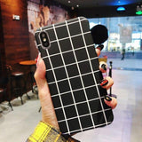 Simple Stripe Grid Phone Case For iPhone X 8 7 Plus XR XS Max 6 6S PlusCases - Kalsord