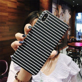 Simple Stripe Grid Phone Case For iPhone X 8 7 Plus XR XS Max 6 6S PlusCases - Kalsord