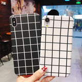 Simple Stripe Grid Phone Case For iPhone X 8 7 Plus XR XS Max 6 6S PlusCases - Kalsord