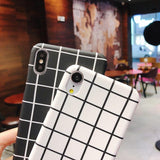 Simple Stripe Grid Phone Case For iPhone X 8 7 Plus XR XS Max 6 6S PlusCases - Kalsord