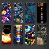 Starry Space Moon Star Planet Phone Case For iPhone 11 X XR Xs Max 11 Pro Back Cover For iPhone 6 6s 7 8 Plus SEcases - Kalsord
