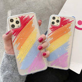Transparent Glitter Bling Phone Case For iPhone 11 Pro Max X XR Xs Max Soft TPU Colorful Cover For iPhone 6 6s 7 8 Plus
