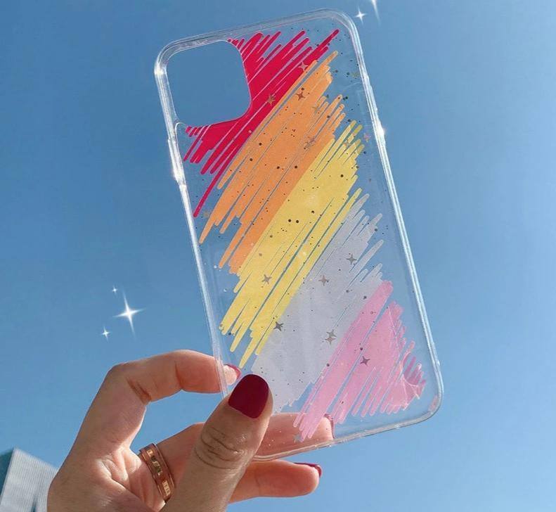 Transparent Glitter Bling Phone Case For iPhone 11 Pro Max X XR Xs Max Soft TPU Colorful Cover For iPhone 6 6s 7 8 Pluscases - Kalsord