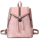 Women's Vintage Matte Leather Backpackbags - Kalsord