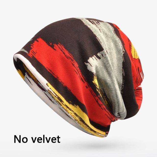 Multi Color Abstract Velvet Knitted Beanie For Men & Women - Kalsord