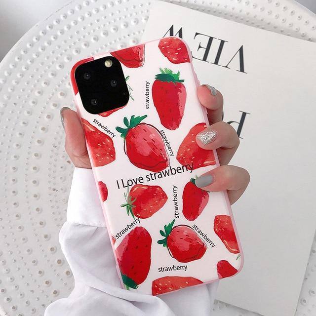 #1 Cartoonish Summer Fruit Cherry Strawberry Watermelon Pineapple Orange Phone Cover/Case For iPhone