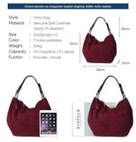 Women's Faux Suede Hobo | Tote | Handbag Shopping Casual Work- 6 Colorsbags - Kalsord