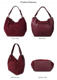 Women's Faux Suede Hobo | Tote | Handbag Shopping Casual Work- 6 Colorsbags - Kalsord