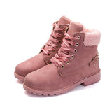 Women's New Lace Up Winter Boot- Grey, Pink, Yellow - Kalsord