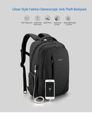 Men's Multi-function Slim 15.6in Backpack w/ USB Port & Laptop Pocket- Black Grey, GreyBackpack - Kalsord