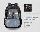 Men's Multi-function Slim 15.6in Backpack w/ USB Port & Laptop Pocket- Black Grey, GreyBackpack - Kalsord