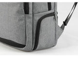 Men's Fashionable 15.6in Travel Backpack w/ USB Port & Laptop Pocket- Black Grey, GreyBackpack - Kalsord