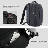 Men's 15.6" Laptop Backpack- Black Grey, GreyBackpack - Kalsord
