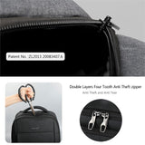 Men's 15.6" Laptop Backpack- Black Grey, GreyBackpack - Kalsord