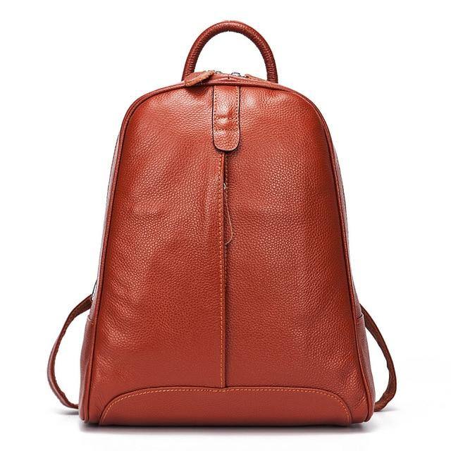 Women's Genuine Leather Backpack | Casual Travel Bag | Preppy Style Schoolbag | Notebook Laptop Bagbags - Kalsord