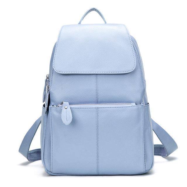 Women's 14 Colors Genuine Leather Preppy Backpack | Travel Bag | Schoolbagbags - Kalsord