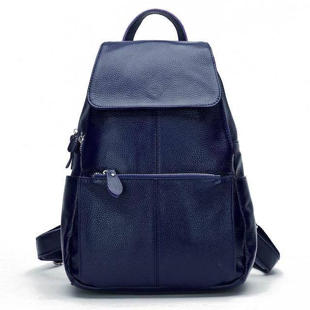 Women's 14 Colors Genuine Leather Preppy Backpack | Travel Bag | Schoolbagbags - Kalsord