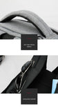 Men's Anti Theft 15.6in Backpack w/ USB Port 15.6 & Laptop Pocket- Black, GreyBackpack - Kalsord