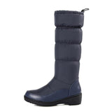 Women's Mid-Calf Snow Boot- Black, Blue, White - Kalsord