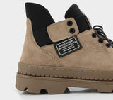 Men's Genuine Leather Boot- Black, Khaki - Kalsord