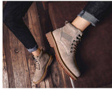 Men's Genuine Winter Leather Boots- Black, Grey, Brown - Kalsord