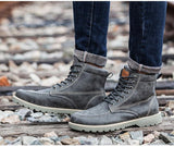 Men's Winter Ankle Boots- Black, Grey, Brown - Kalsord