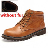 Men's Stylish Leather Boot- Brown, Black, Khaki - Kalsord