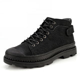 Men's Winter Genuine Black Leather Boot - Kalsord
