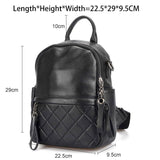 Women's Black | White Genuine Vintage Leather Elegant Casual | Travel Bag | School Backpackbags - Kalsord