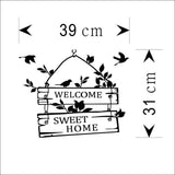 Welcome Sweet Home Quote Wall Sticker Home Decor | Mural Art - Kalsord